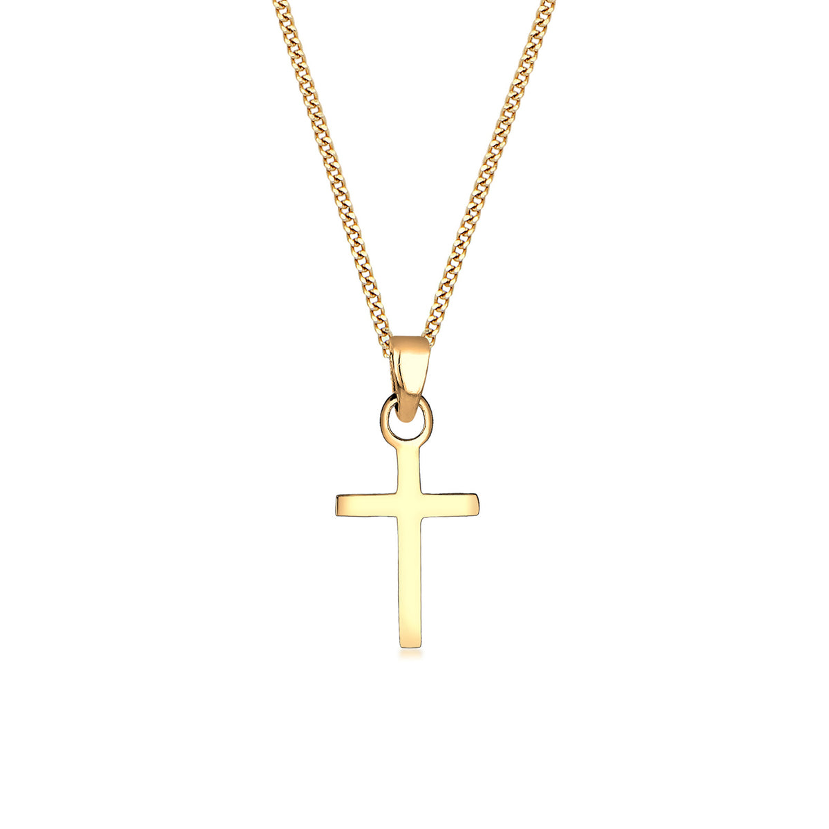 Gold - Elli PREMIUM | Halskette Kreuz | 585 Gelbgold