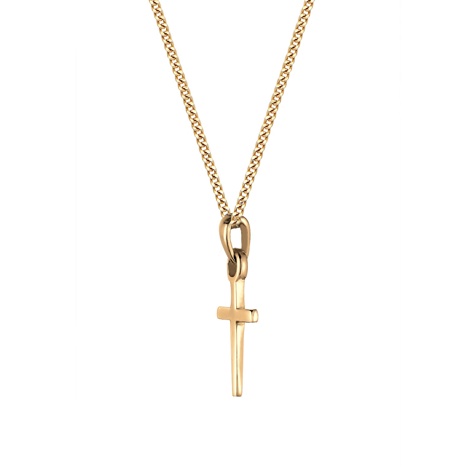 Gold - Elli PREMIUM | Halskette Kreuz | 585 Gelbgold