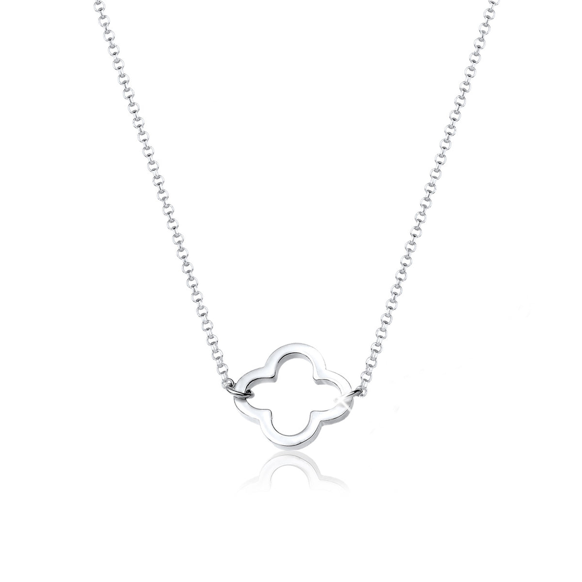 Silber - Elli | Halskette Kleeblatt Cut-Out | 925er Sterling Silber