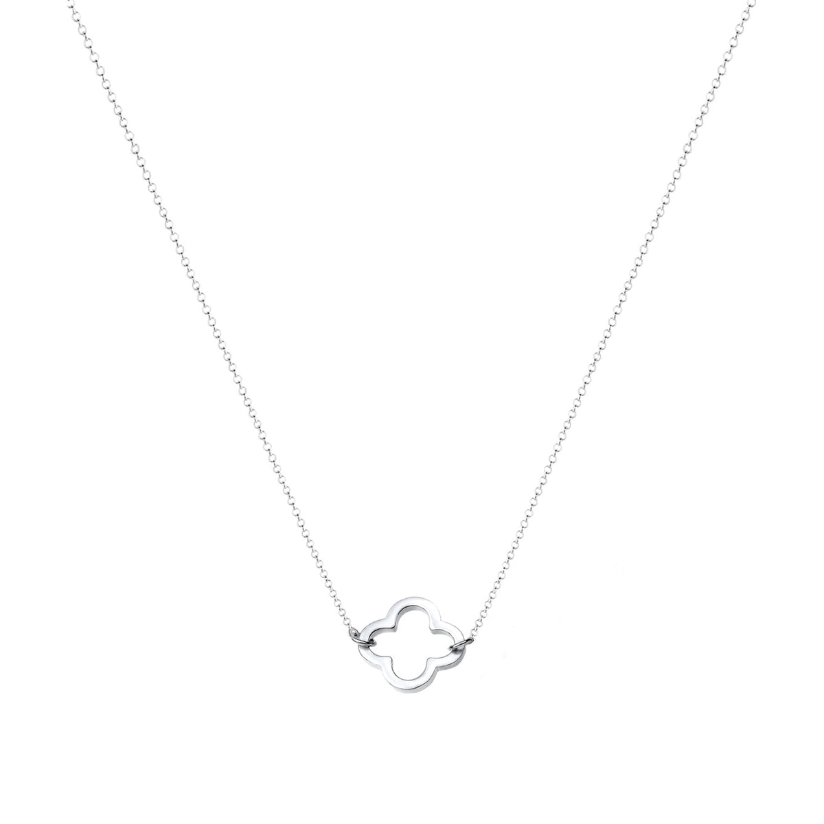 Silber - Elli | Halskette Kleeblatt Cut-Out | 925er Sterling Silber