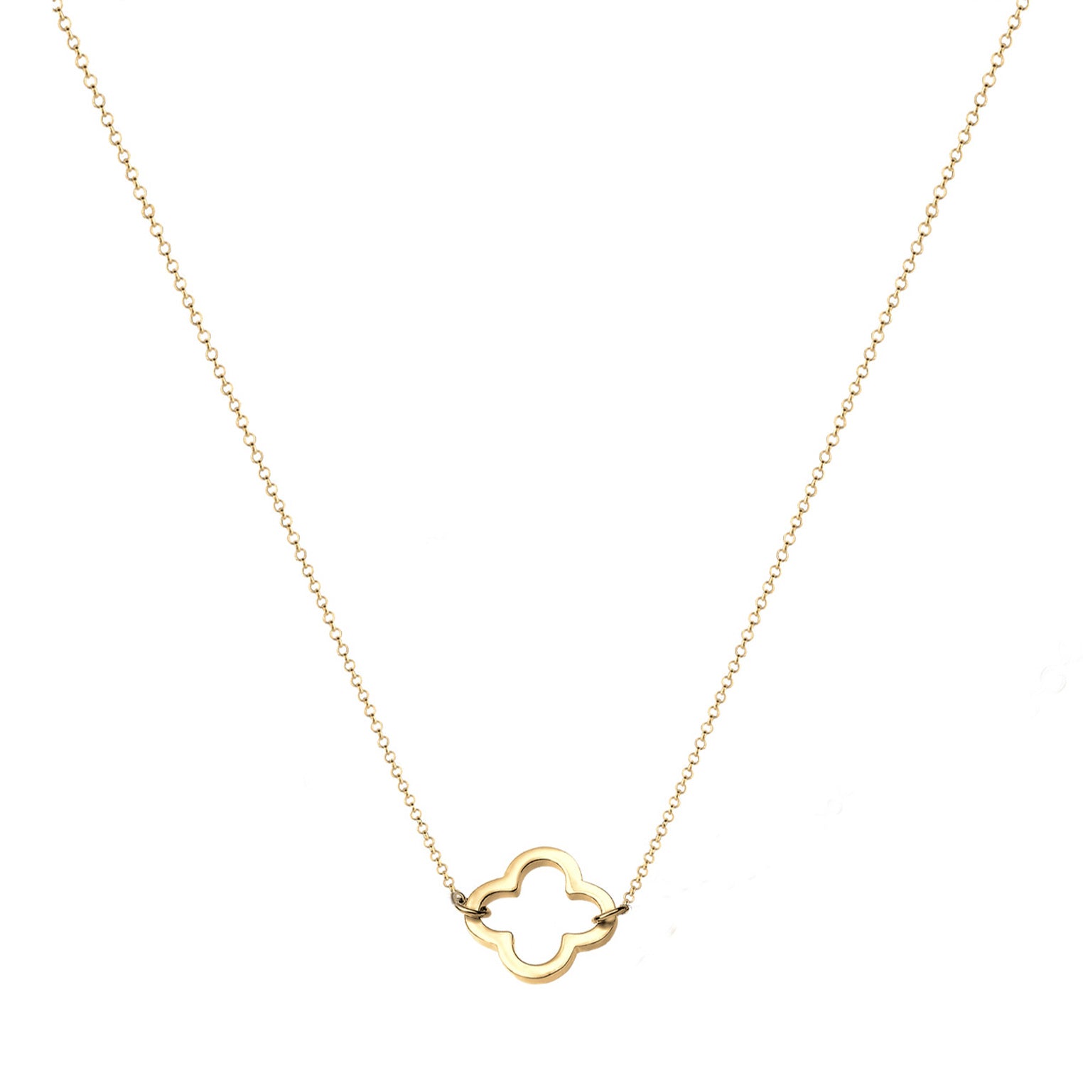 Gold - Elli | Halskette Kleeblatt Cut-Out | 925er Sterling Silber vergoldet