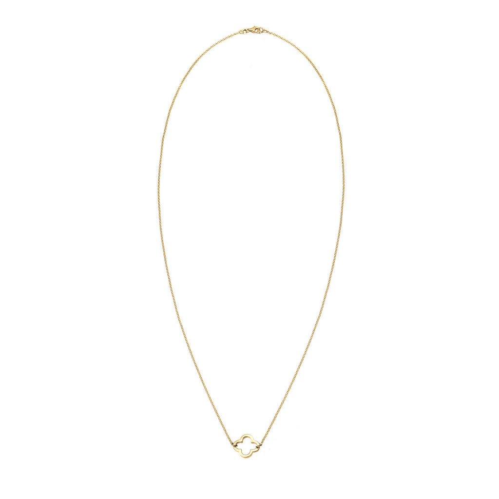 Gold - Elli | Halskette Kleeblatt Cut-Out | 925er Sterling Silber vergoldet