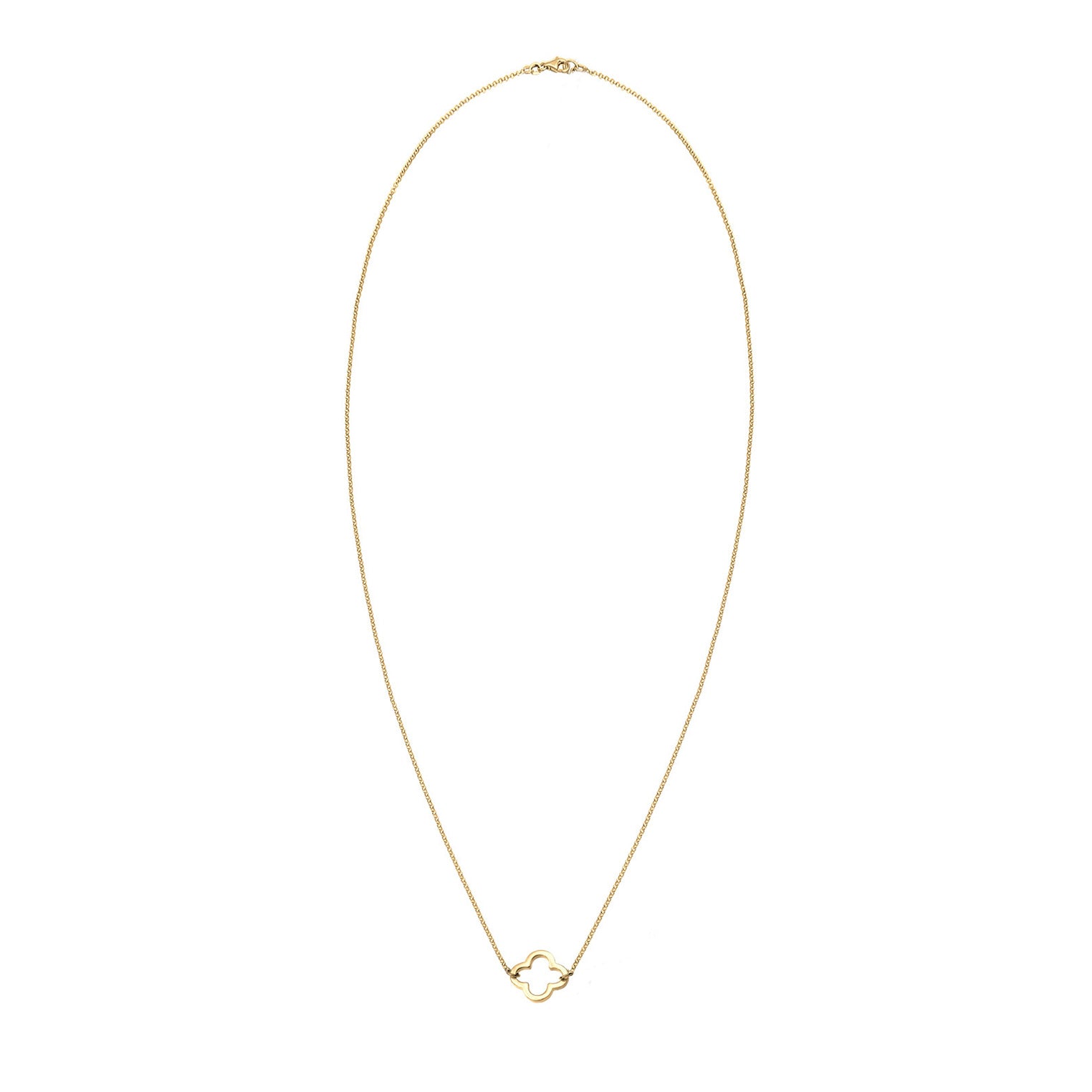 Gold - Elli | Halskette Kleeblatt Cut-Out | 925er Sterling Silber vergoldet