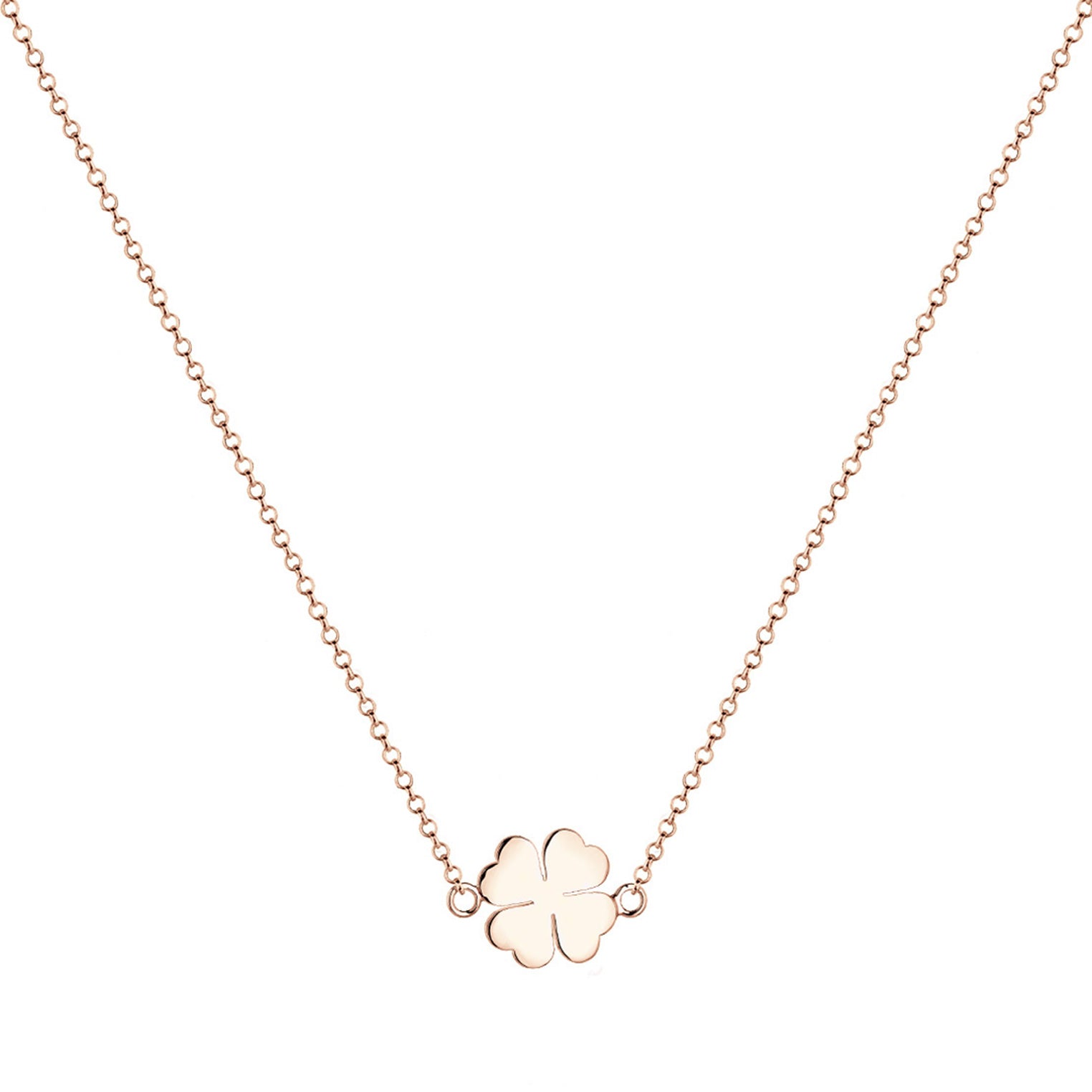 Roségold - Elli | Halskette Kleeblatt Anhänger | 925 Sterling Silber Rosegold