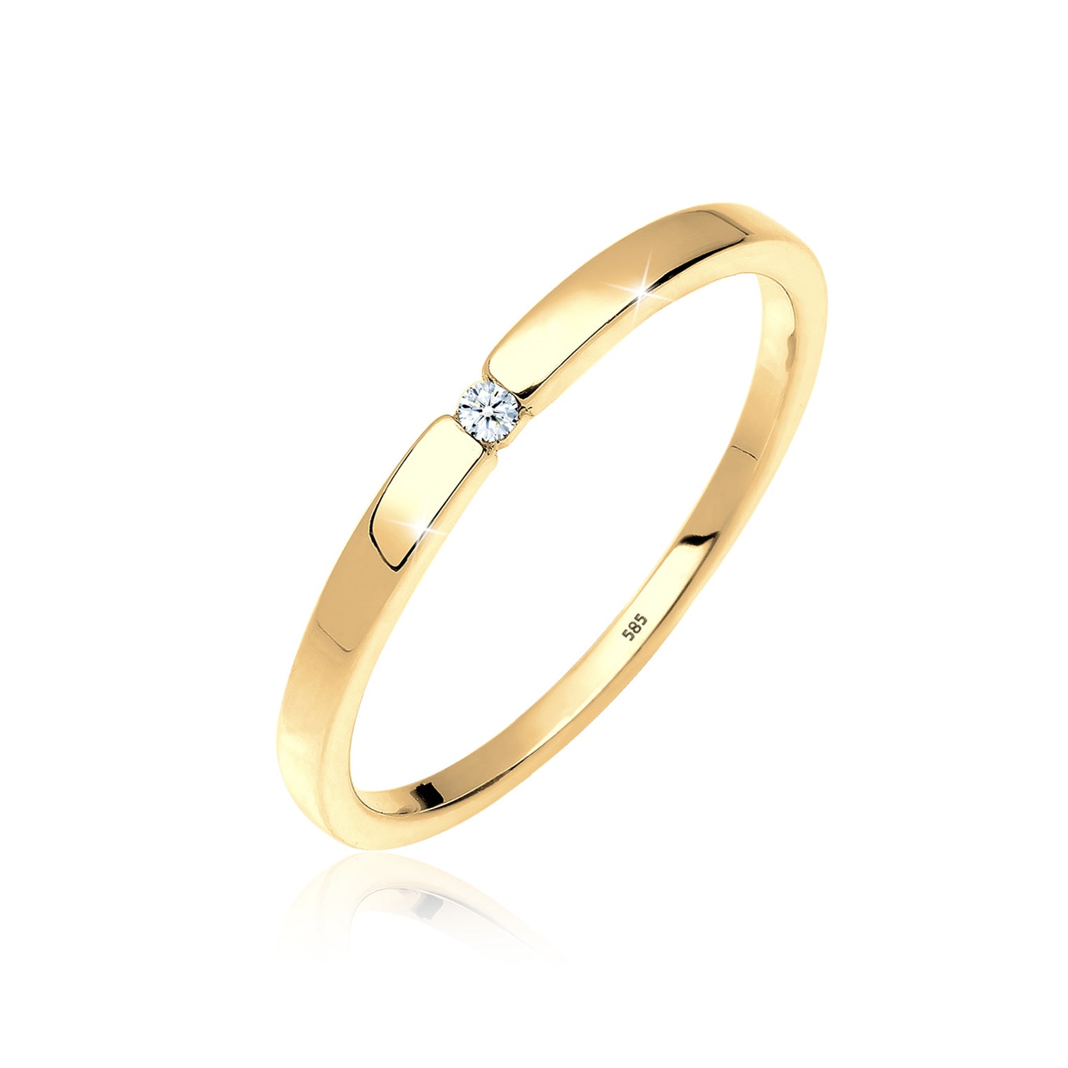 Weiß - Elli DIAMONDS | Verlobungsring | Diamant ( Weiß, 0,015 ct ) | 585 Gelbgold