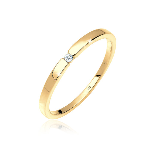 Weiß - Elli DIAMONDS | Verlobungsring | Diamant ( Weiß, 0,015 ct ) | 585 Gelbgold