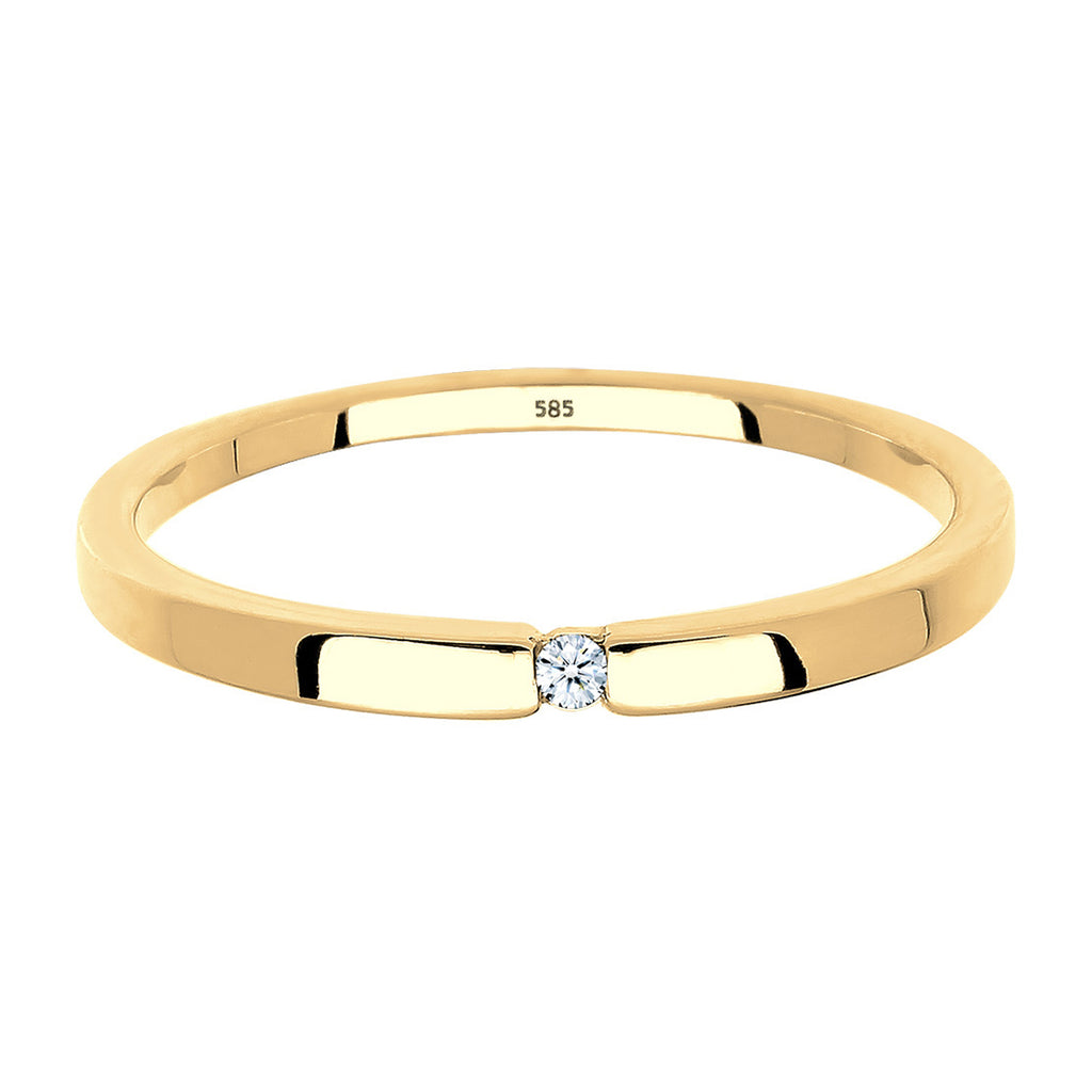 Weiß - Elli DIAMONDS | Verlobungsring | Diamant ( Weiß, 0,015 ct ) | 585 Gelbgold