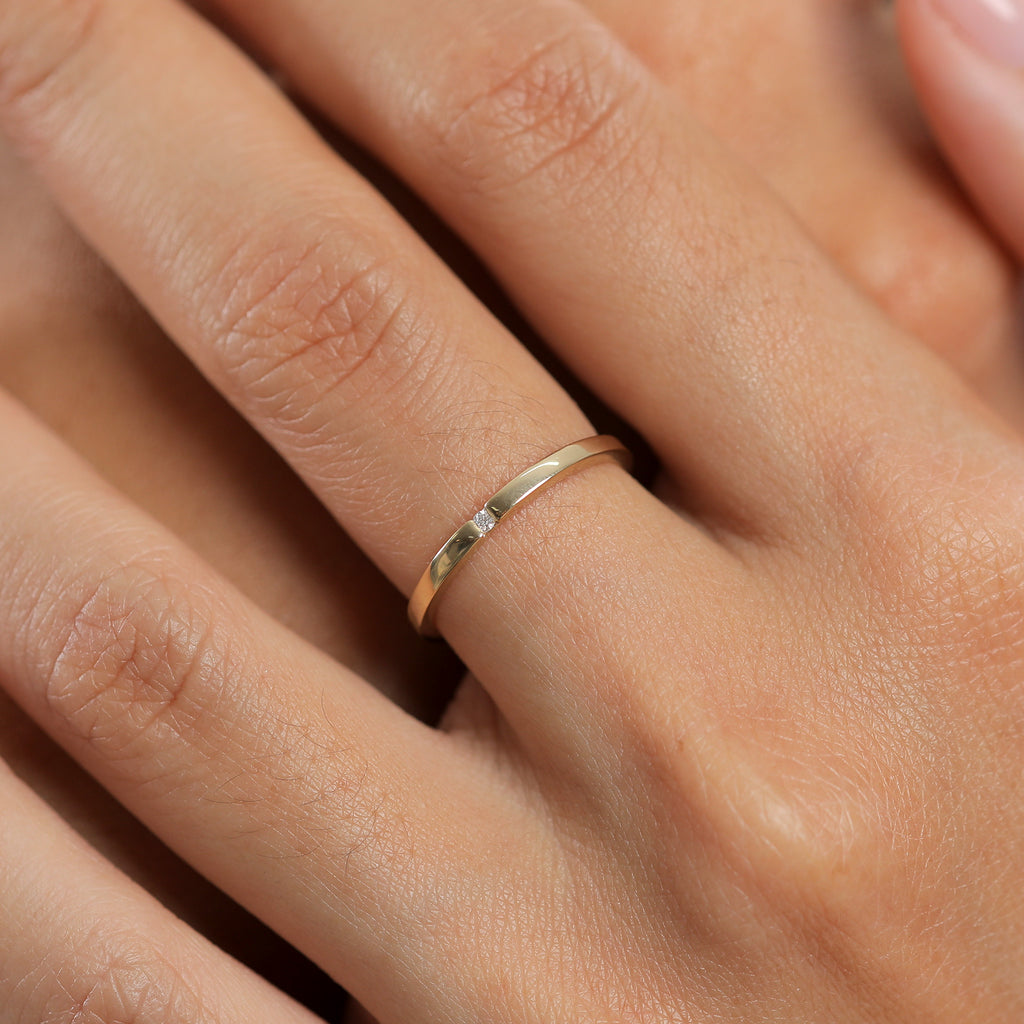 Weiß - Elli DIAMONDS | Verlobungsring | Diamant ( Weiß, 0,015 ct ) | 585 Gelbgold