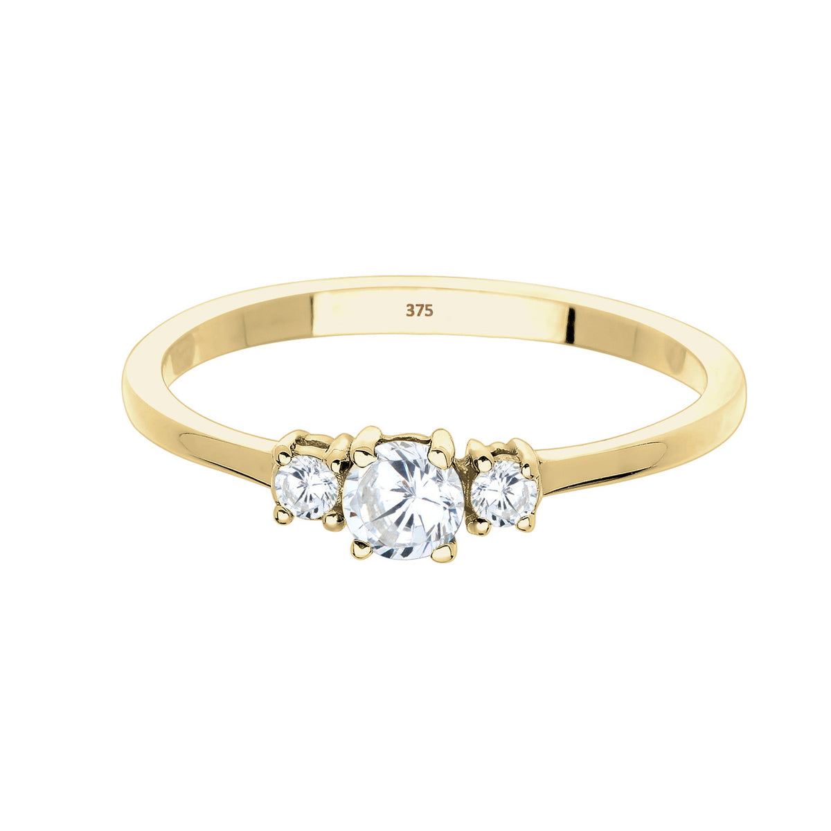 Weiß - Elli PREMIUM | Ring | Zirkonia ( Weiß ) | 375 Gelbgold