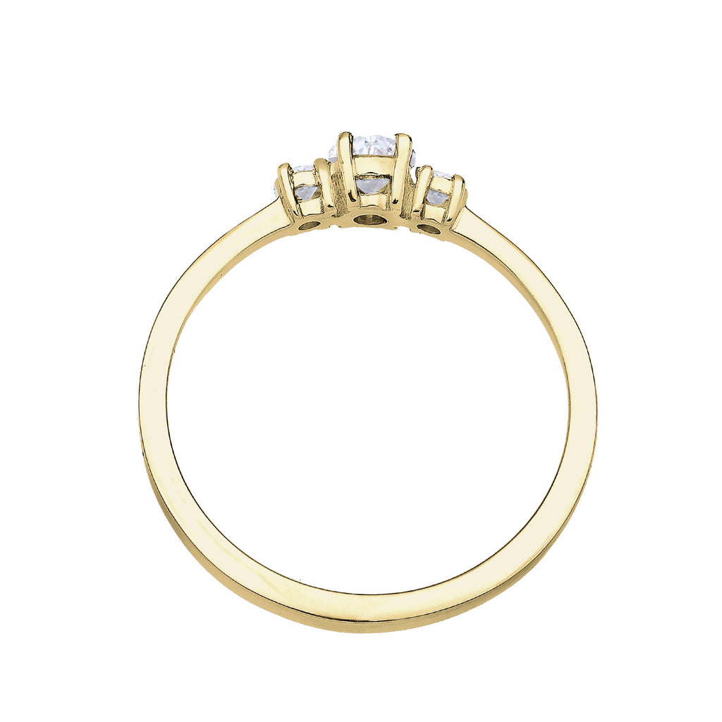 Weiß - Elli PREMIUM | Ring | Zirkonia ( Weiß ) | 375 Gelbgold
