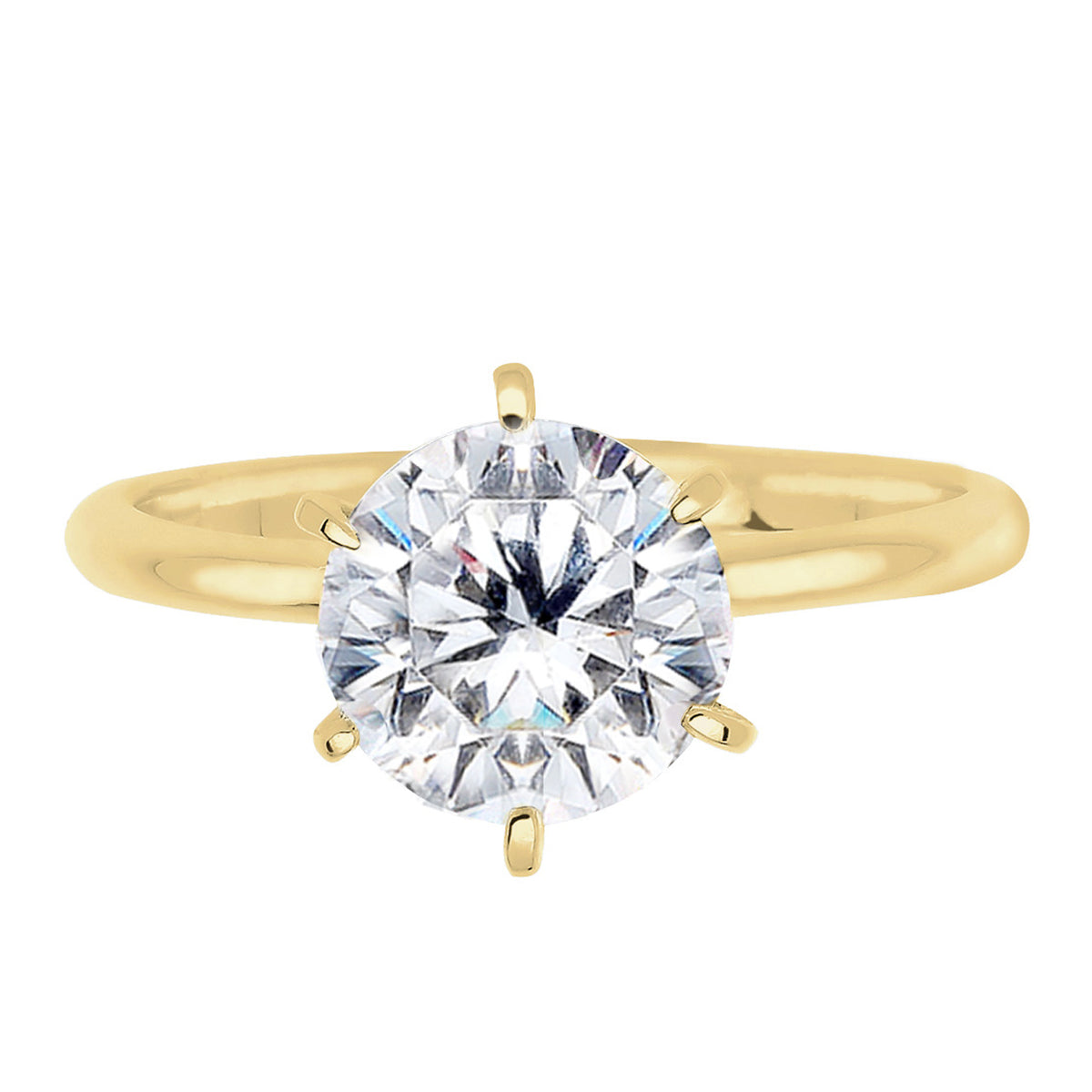 Weiß - Elli PREMIUM | Solitär-Ring | Zirkonia ( Weiß ) | 375 Gelbgold