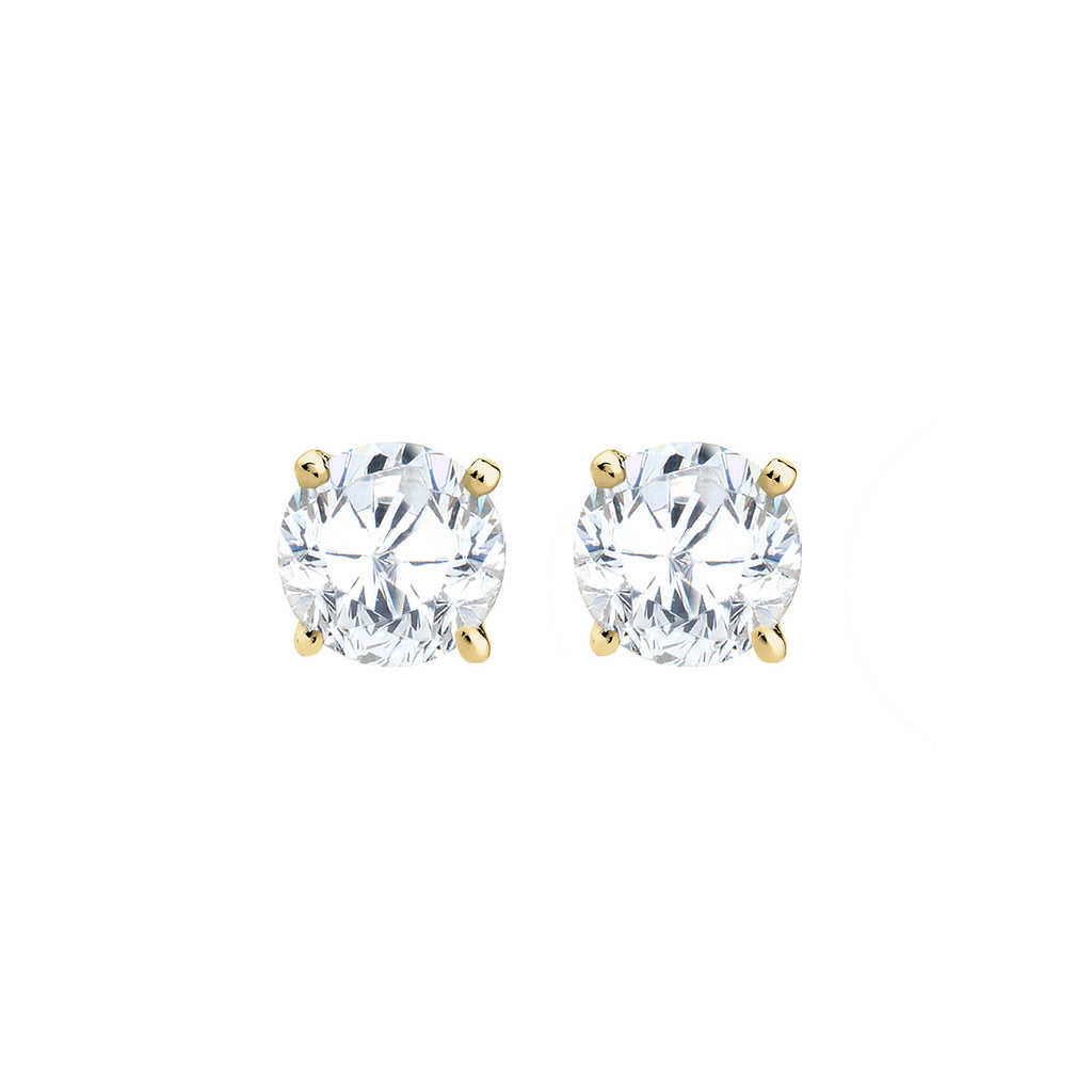 Weiß - Elli PREMIUM | Ohrstecker | Zirkonia ( Weiß ) | 375 Gelbgold