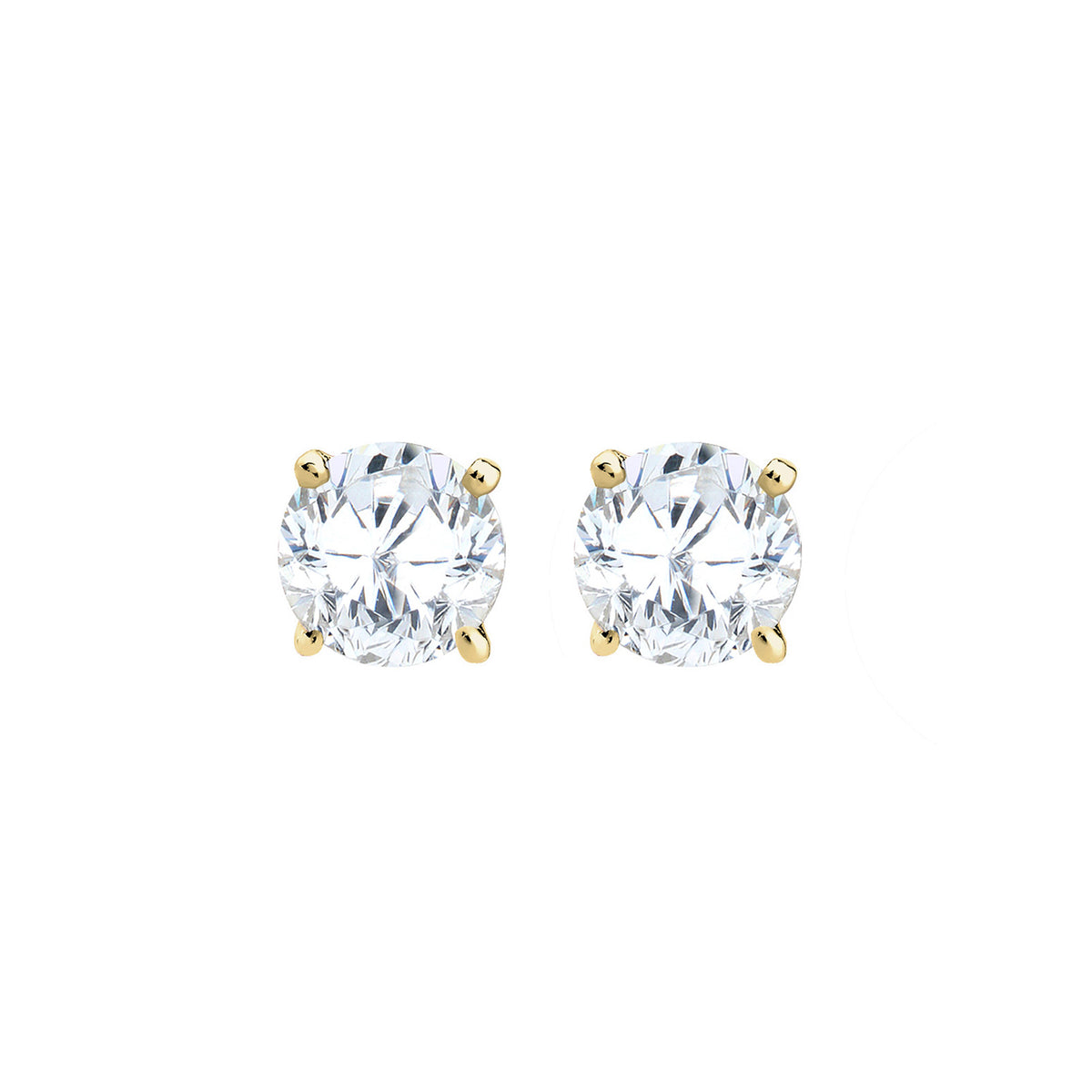 Weiß - Elli PREMIUM | Ohrstecker | Zirkonia ( Weiß ) | 375 Gelbgold