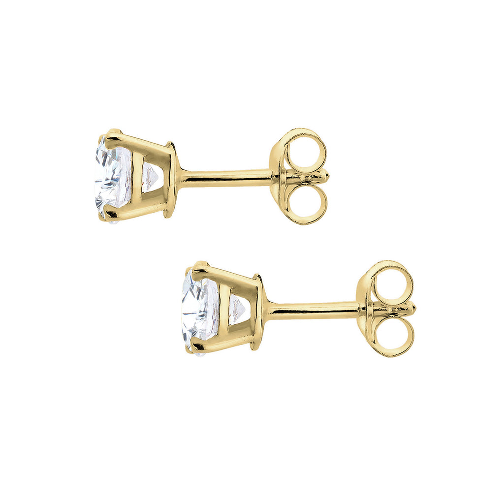 Weiß - Elli PREMIUM | Ohrstecker | Zirkonia ( Weiß ) | 375 Gelbgold