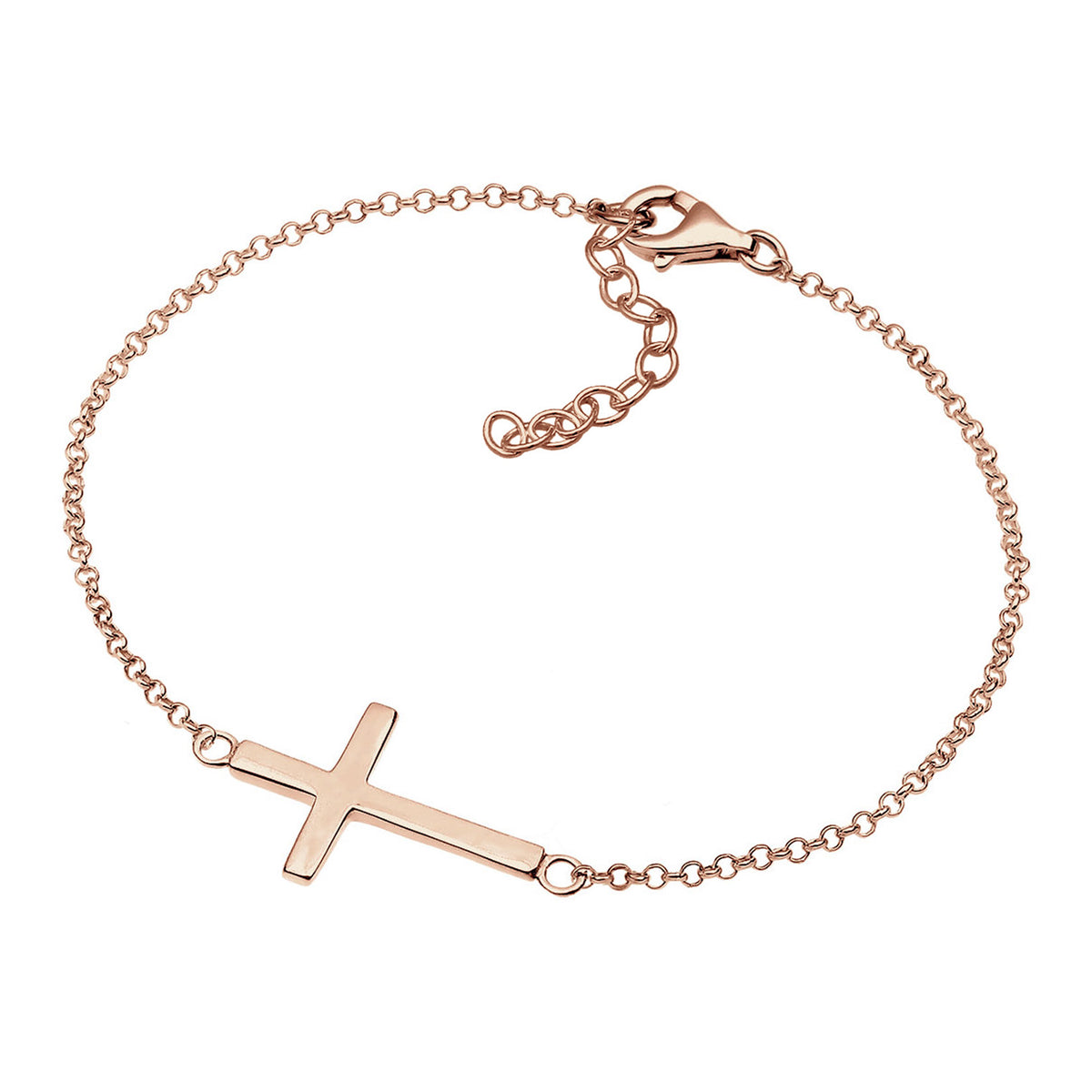 Roségold - Elli | Armband Kreuz | 925 Sterling Silber Rosegold