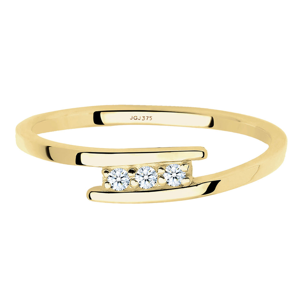 Weiß - Elli DIAMONDS | Solitär-Ring | Diamant ( Weiß, 0,045 ct ) | 375 Gelbgold