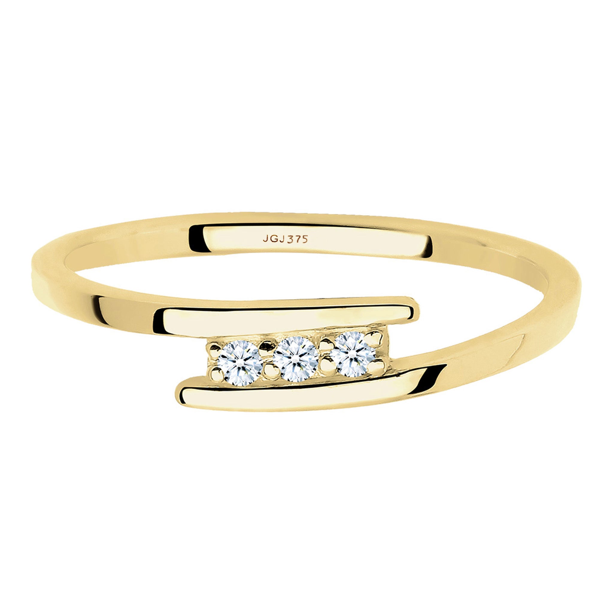Weiß - Elli DIAMONDS | Solitär-Ring | Diamant ( Weiß, 0,045 ct ) | 375 Gelbgold