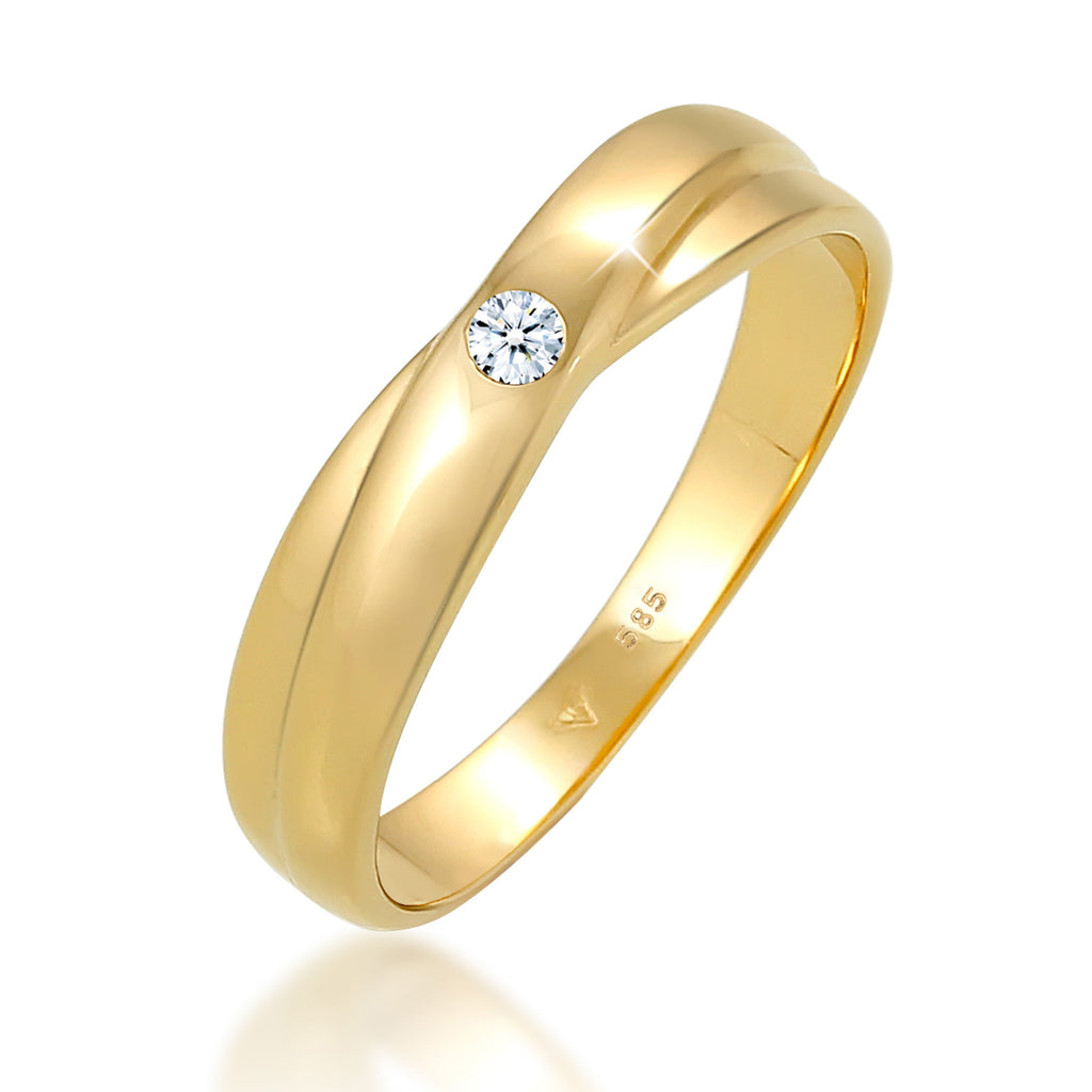 Gold - Elli DIAMONDS | Verlobungsring | Diamant ( Weiß, 0,03 ct ) | 585 Gelbgold