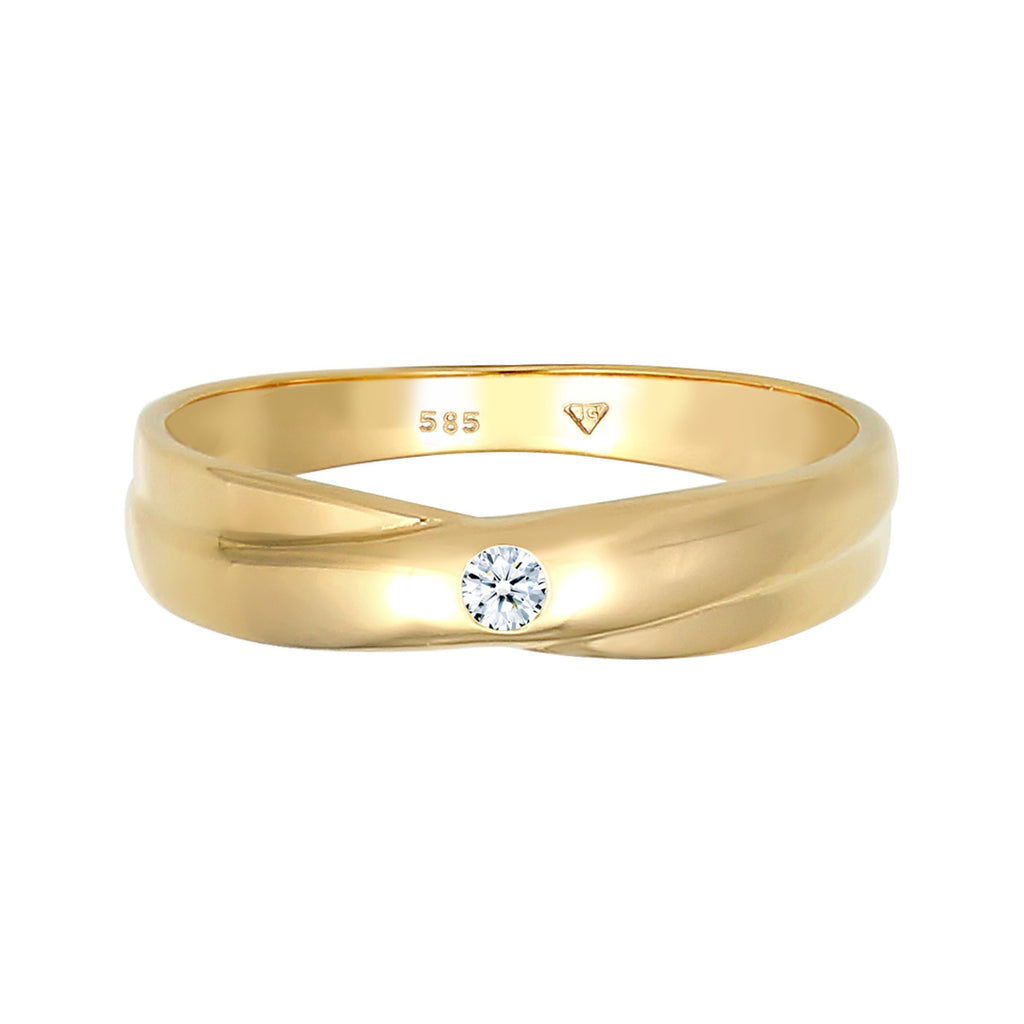 Gold - Elli DIAMONDS | Verlobungsring | Diamant ( Weiß, 0,03 ct ) | 585 Gelbgold