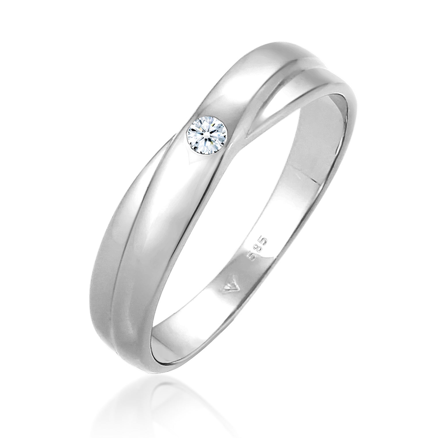 Silber - Elli DIAMONDS | Verlobungsring | Diamant ( Weiß, 0,03 ct ) | 585 Weißgold