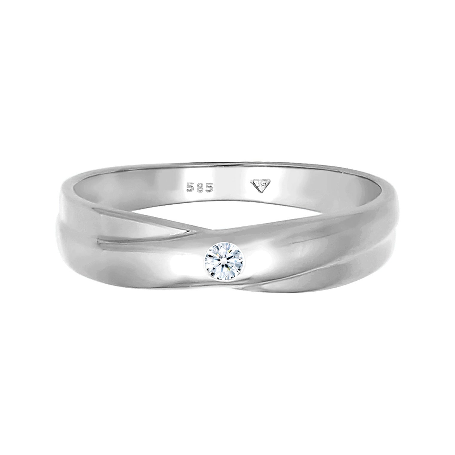 Silber - Elli DIAMONDS | Verlobungsring | Diamant ( Weiß, 0,03 ct ) | 585 Weißgold