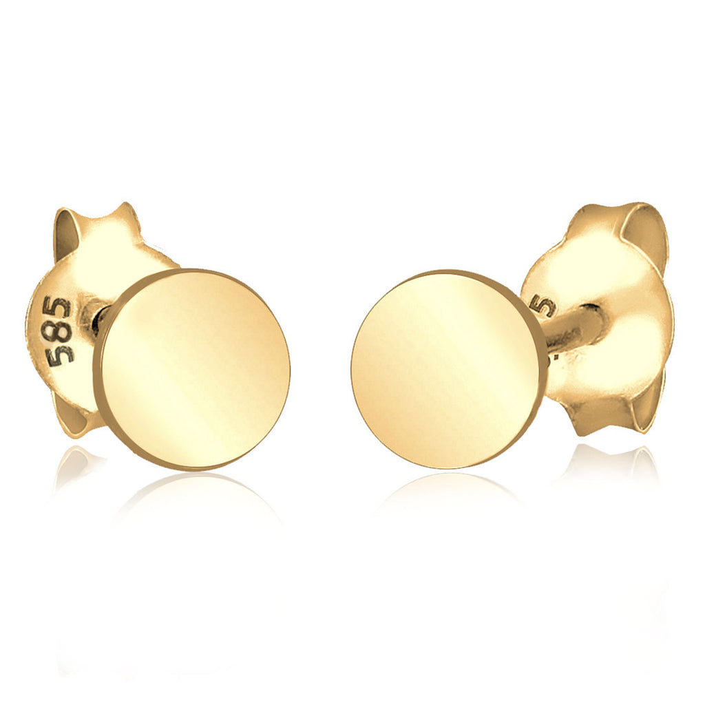 Gold - Elli PREMIUM | Ohrstecker Geo | 585 Gelbgold