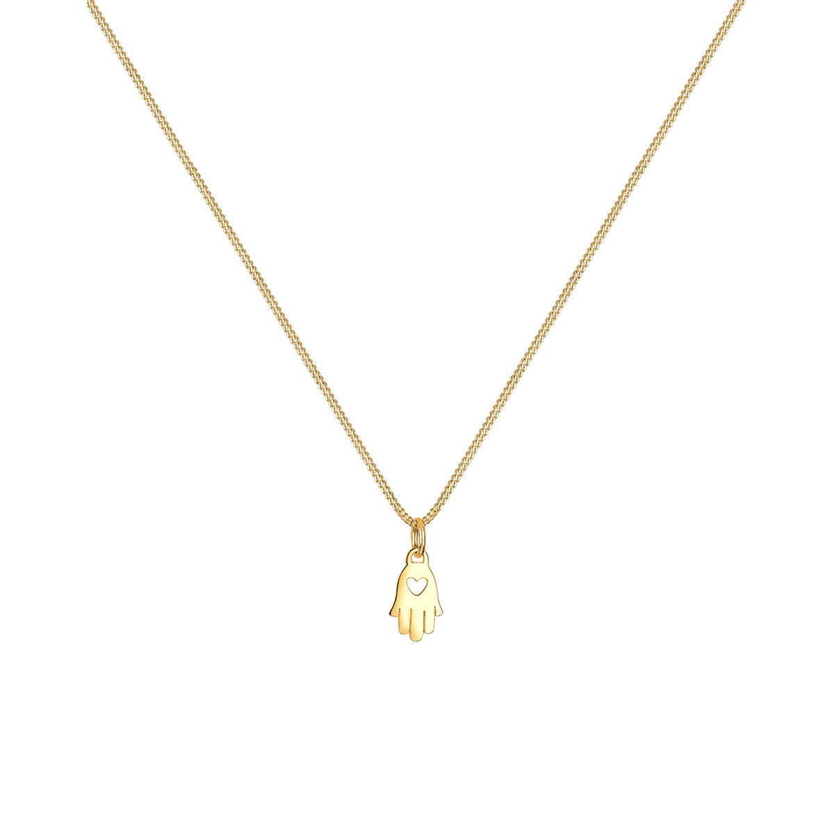 Gold - Elli PREMIUM | Halskette Hamsa Hand | 585 Gelbgold