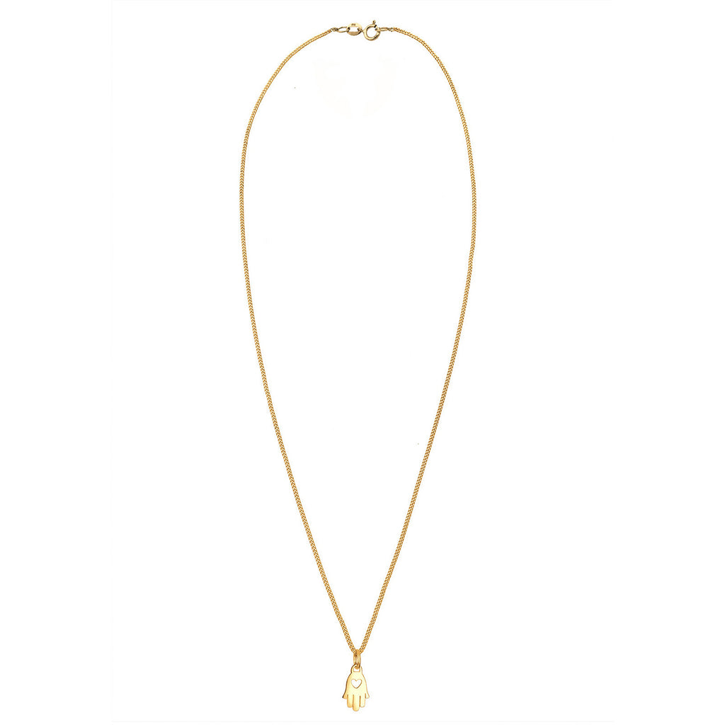 Gold - Elli PREMIUM | Halskette Hamsa Hand | 585 Gelbgold