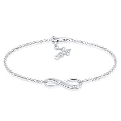 Weiß - Elli | Armband Infinity | Zirkonia ( Weiß ) | 925er Sterling Silber