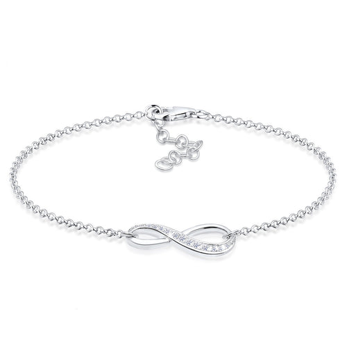 Weiß - Elli | Armband Infinity | Zirkonia ( Weiß ) | 925er Sterling Silber