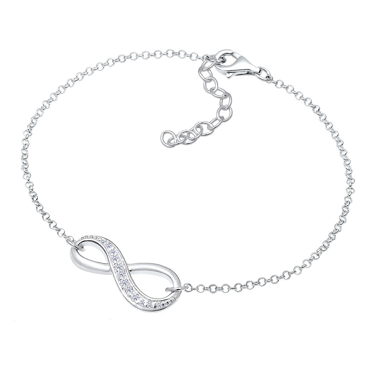 Weiß - Elli | Armband Infinity | Zirkonia ( Weiß ) | 925er Sterling Silber