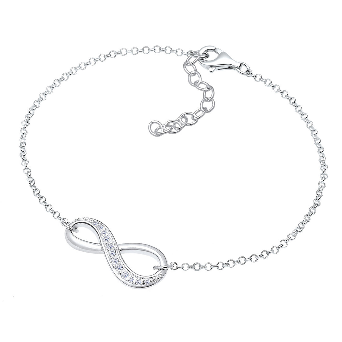 Weiß - Elli | Armband Infinity | Zirkonia ( Weiß ) | 925er Sterling Silber