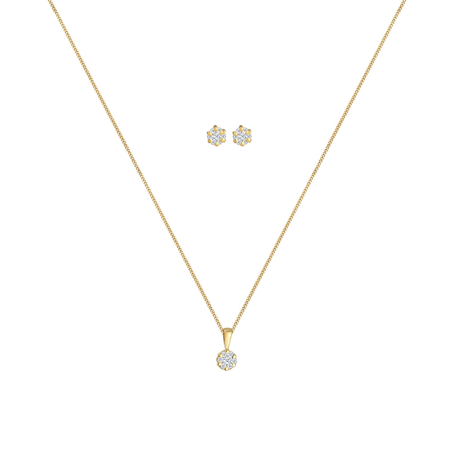 Gold - Elli DIAMONDS | Schmuckset  | Diamant ( Weiß, 0,36 ct ) | 585 Gelbgold