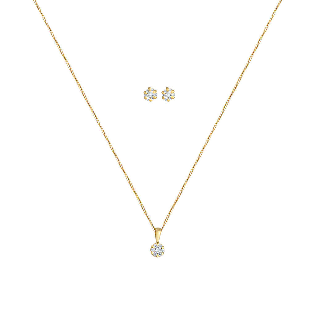 Gold - Elli DIAMONDS | Schmuckset  | Diamant ( Weiß, 0,36 ct ) | 585 Gelbgold