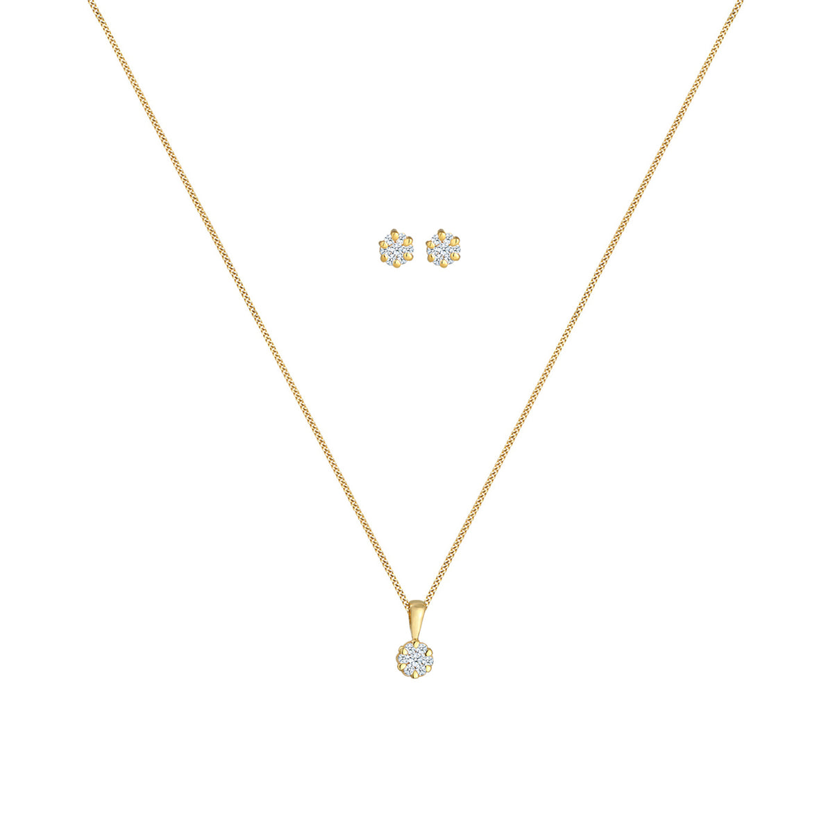 Gold - Elli DIAMONDS | Schmuckset  | Diamant ( Weiß, 0,36 ct ) | 585 Gelbgold