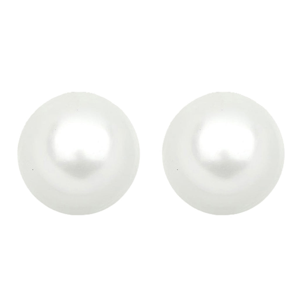 Weiß - Elli PREMIUM | Ohrstecker | Perle | 585 Gelbgold