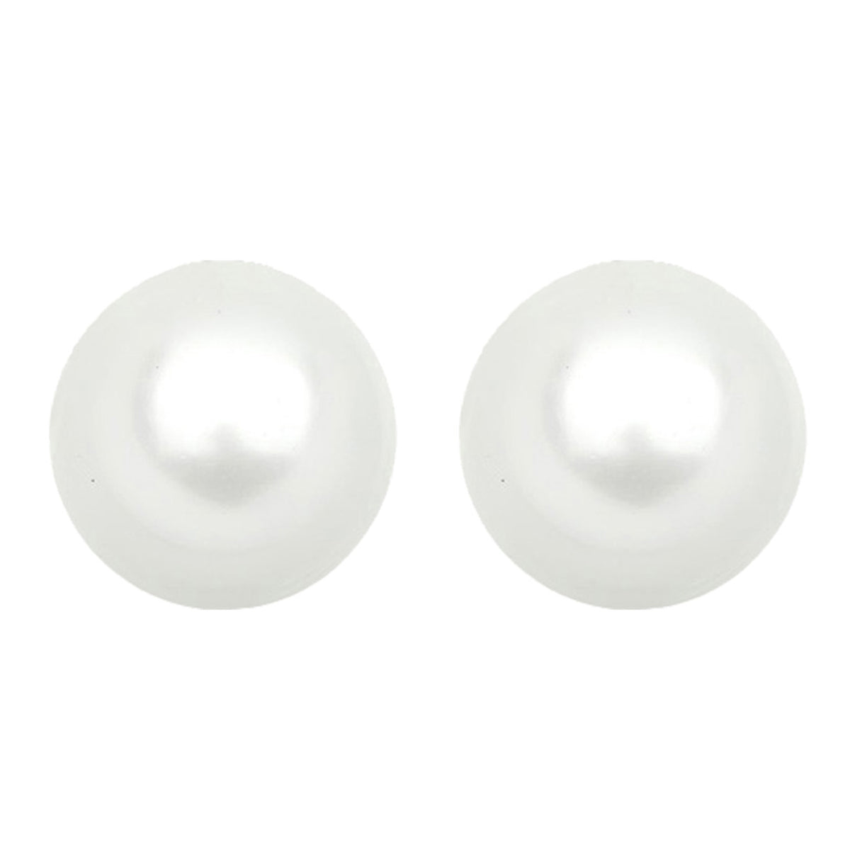 Weiß - Elli PREMIUM | Ohrstecker | Perle | 585 Gelbgold