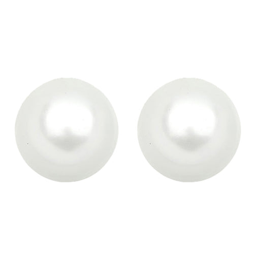 Weiß - Elli PREMIUM | Ohrstecker | Perle | 585 Gelbgold