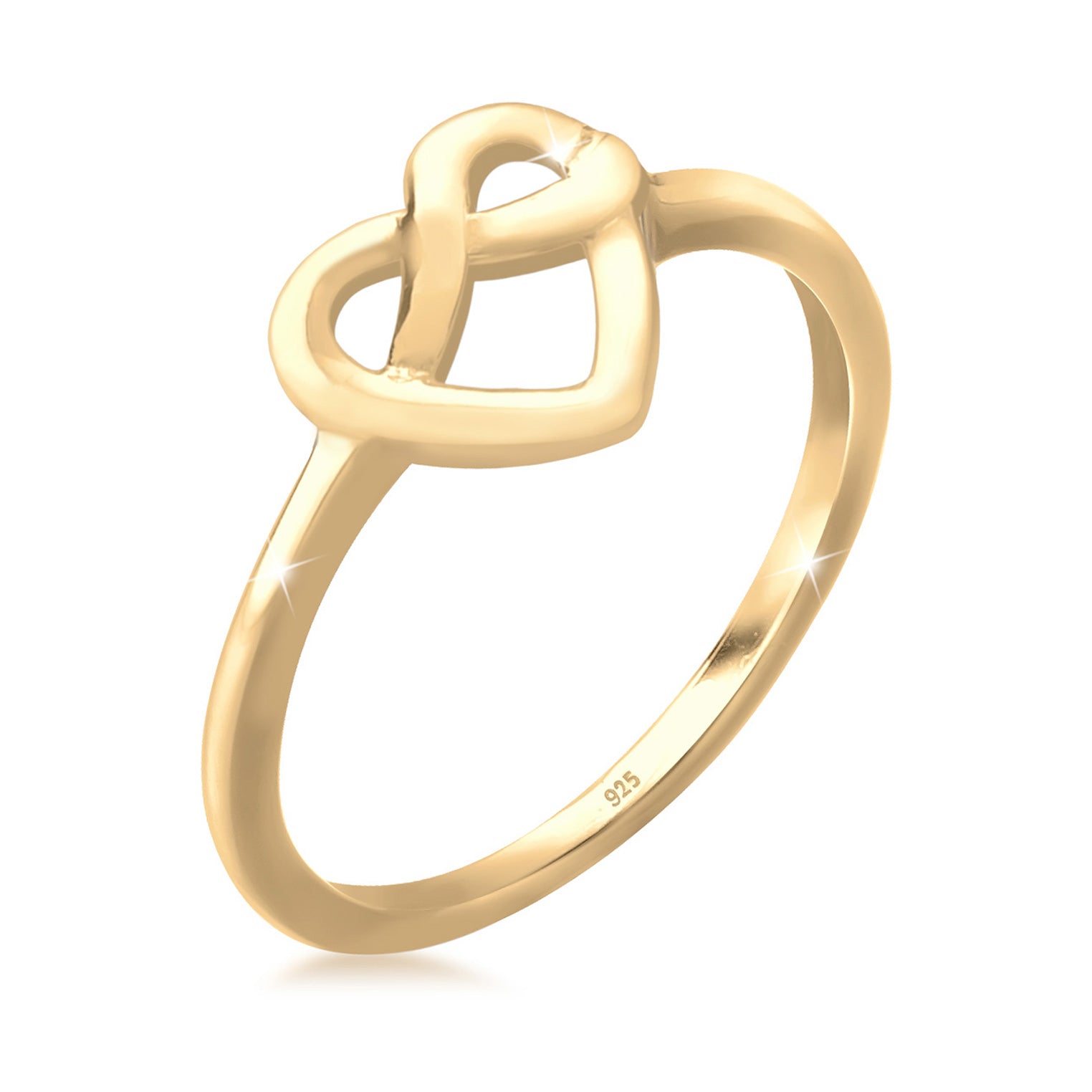 Gold - Elli | Ring Brezel | 925 Sterling Silber vergoldet
