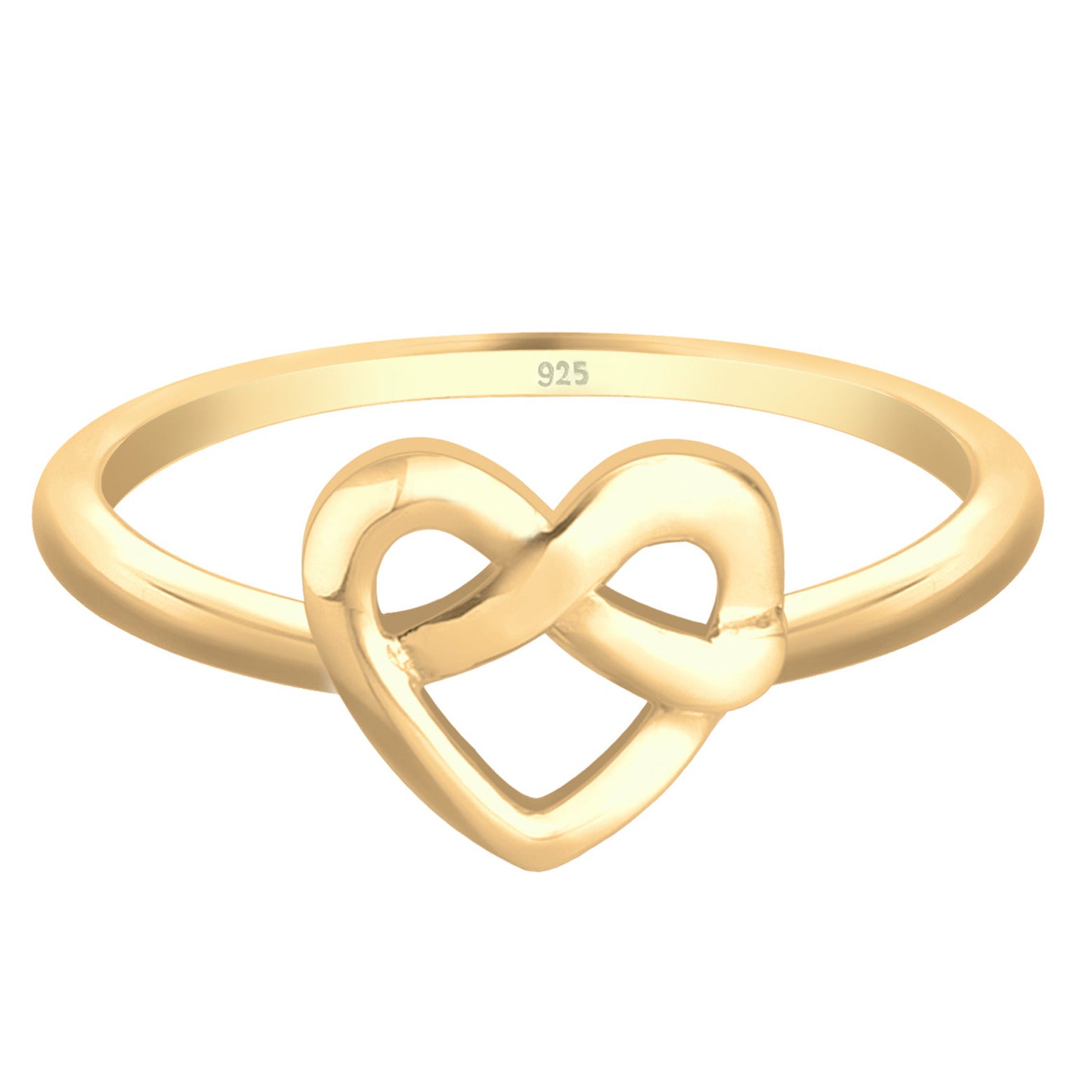 Gold - Elli | Ring Brezel | 925 Sterling Silber vergoldet