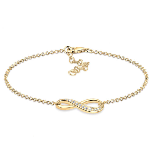 Gold - Elli | Armband Infinity | Zirkonia ( Weiß ) | 925 Sterling Silber vergoldet