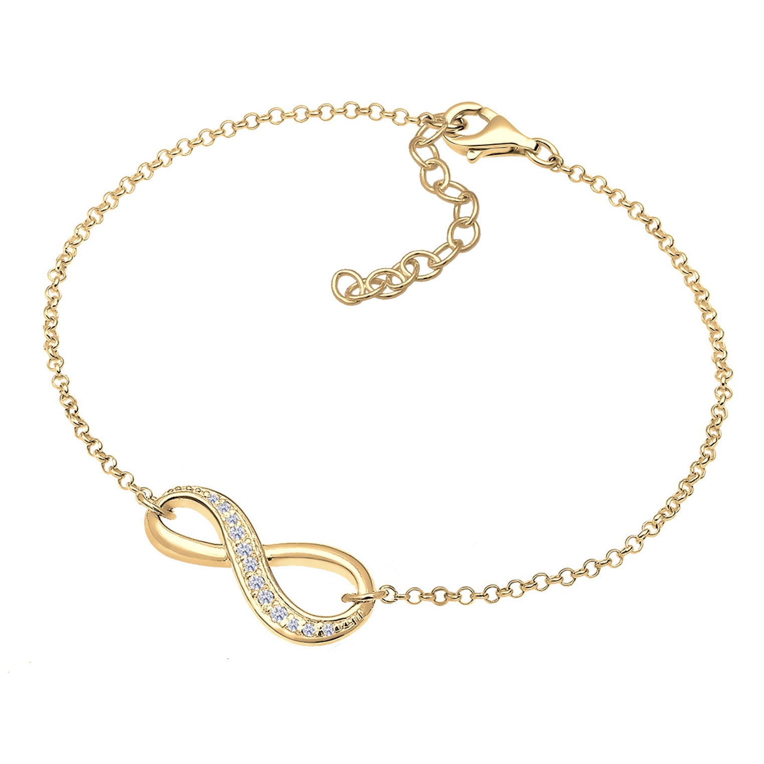 Gold - Elli | Armband Infinity | Zirkonia ( Weiß ) | 925 Sterling Silber vergoldet