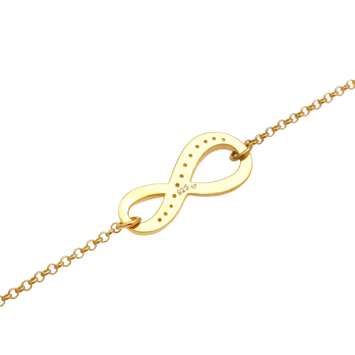 Gold - Elli | Armband Infinity | Zirkonia ( Weiß ) | 925 Sterling Silber vergoldet