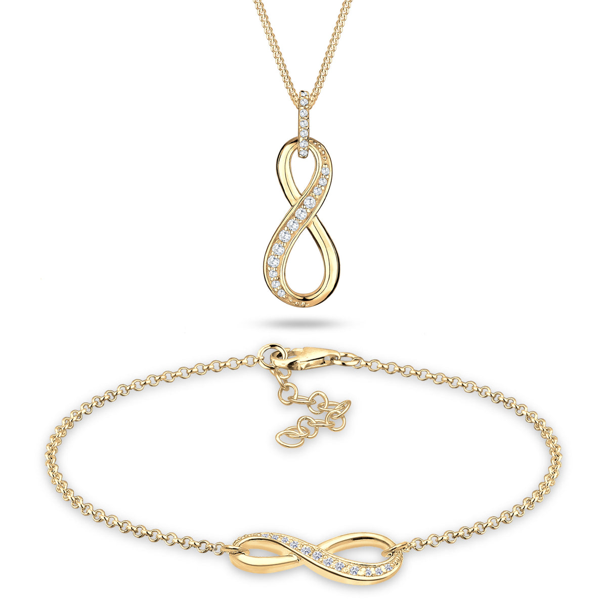 Fluid Infinity Halskette & Armband Schmuck Set