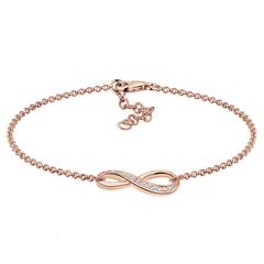 Roségold - Elli | Armband Infinity | Zirkonia ( Weiß ) | 925 Sterling Silber Rosegold