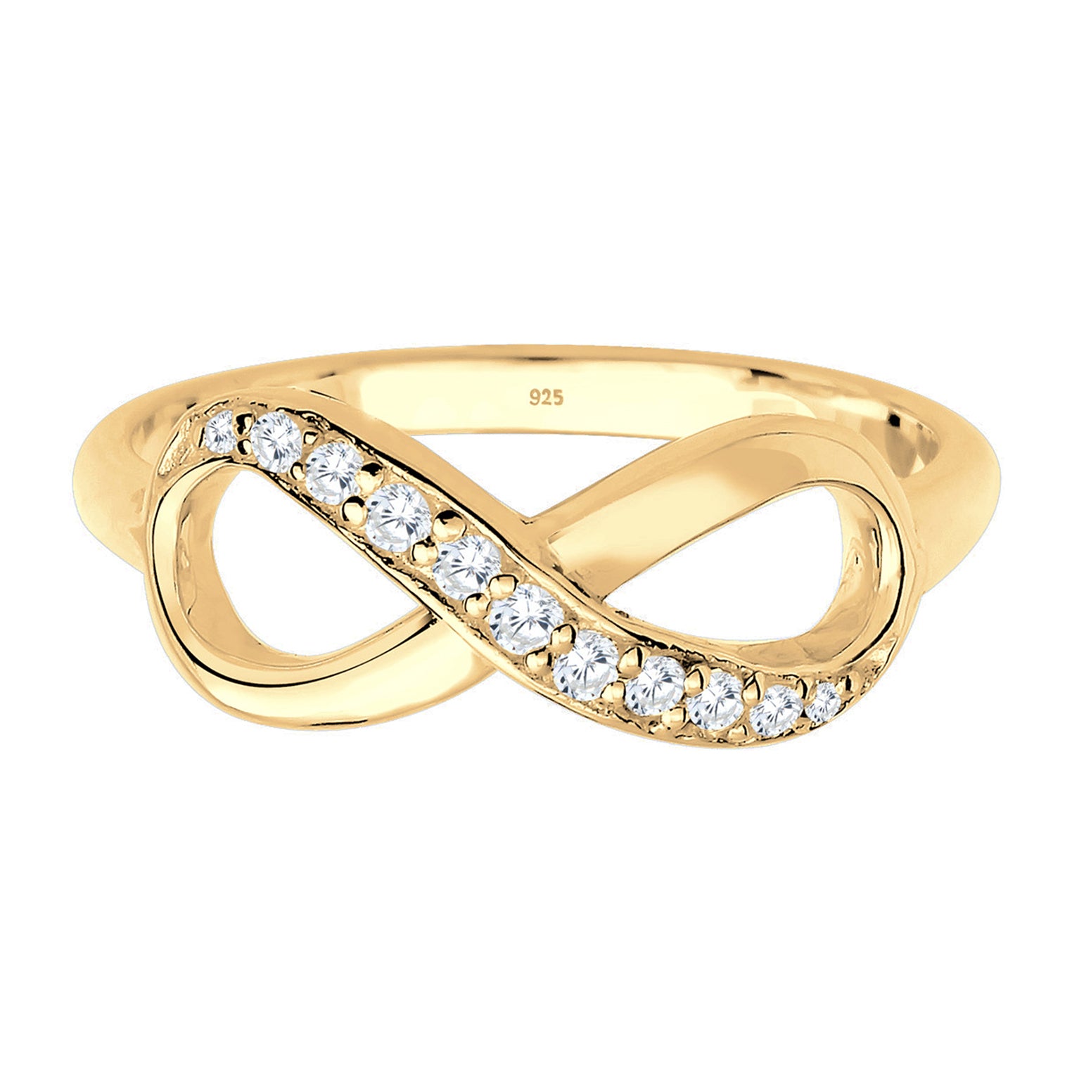 Gold - Elli | Ring Infinity | Zirkonia ( Weiß ) | 925 Sterling Silber vergoldet