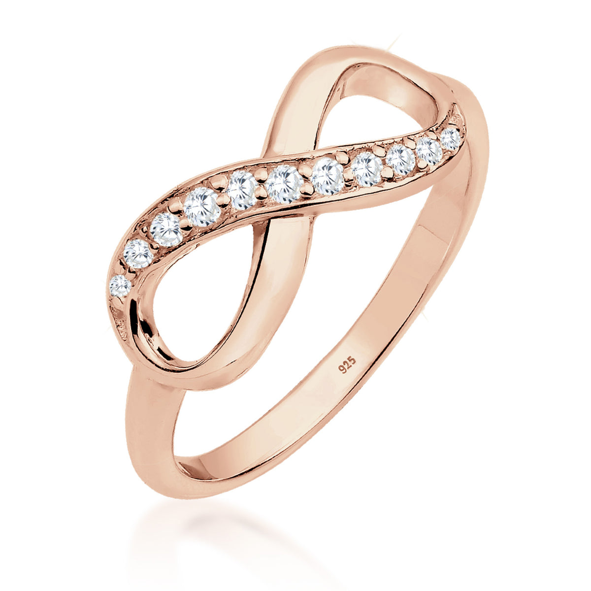 Roségold - Elli | Ring Infinity | Zirkonia ( Weiß ) | 925 Sterling Silber Rosegold