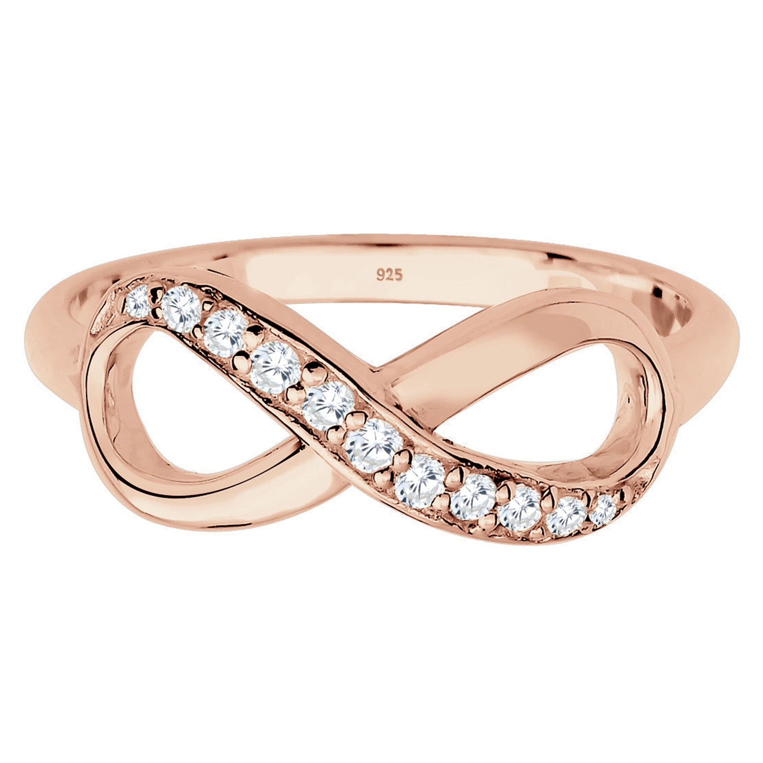 Roségold - Elli | Ring Infinity | Zirkonia ( Weiß ) | 925 Sterling Silber Rosegold