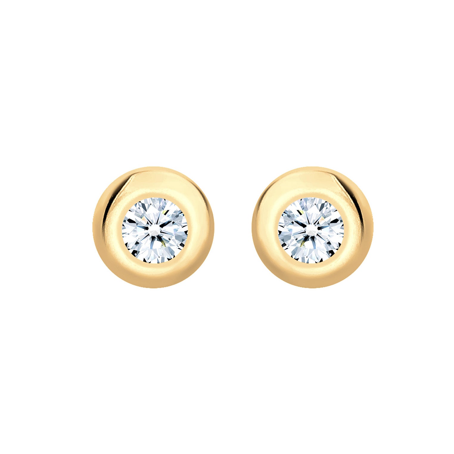 Weiß - Elli DIAMONDS | Ohrstecker | Diamant ( Weiß, 0,06 ct ) | 585 Gelbgold