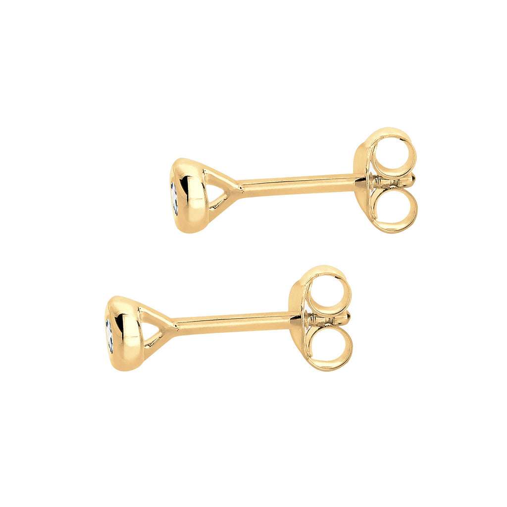 Weiß - Elli DIAMONDS | Ohrstecker | Diamant ( Weiß, 0,06 ct ) | 585 Gelbgold